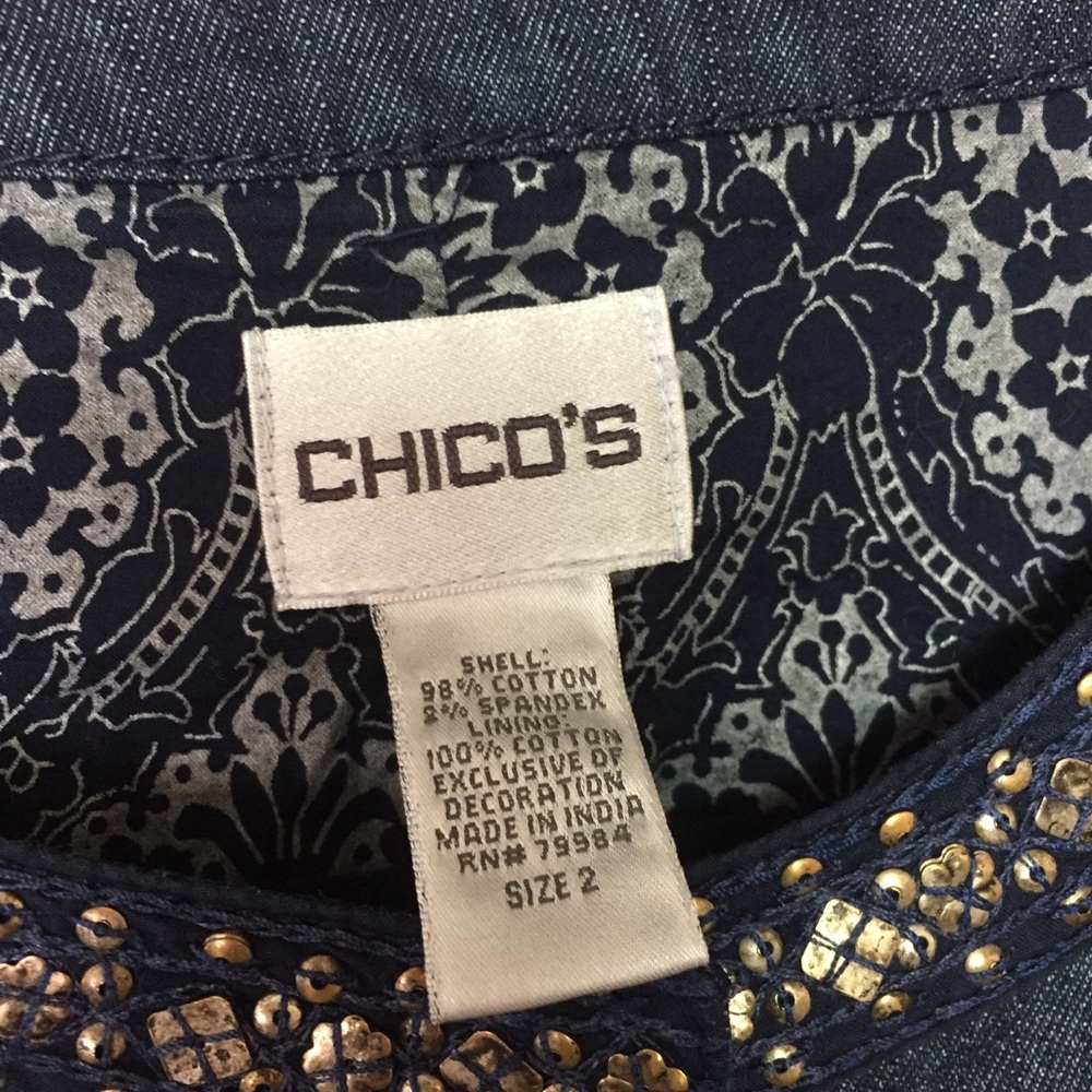 Chicos Button Front Denim Jacket - image 3